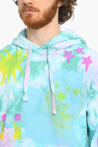 MCQ GROW UP N.9 Felpa Hoodie con Motivo Tie Dye con Tasca a Marsupio