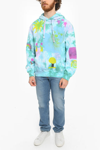MCQ GROW UP N.9 Tie-dye Pattern Hoodie Sweatshirt with Kangaroo Pocket