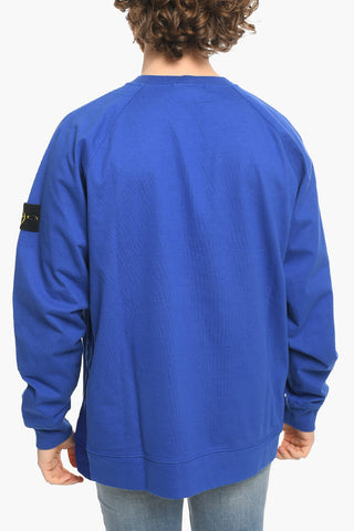 Felpa Girocollo in Cotone con Logo Ricamato