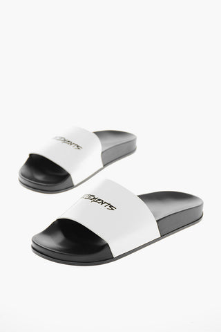 Sliders in Pelle con Logo Stampato