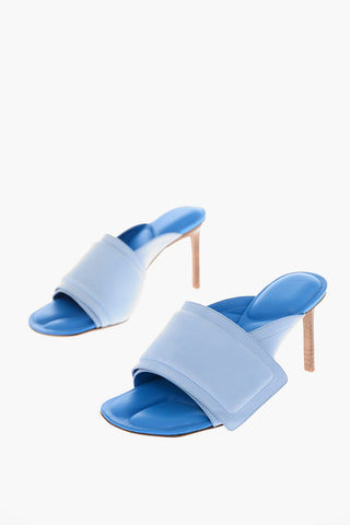 Mules in Pelle AQUA con Tacco in Legno 8cm