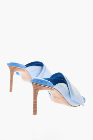 Mules in Pelle AQUA con Tacco in Legno 8cm