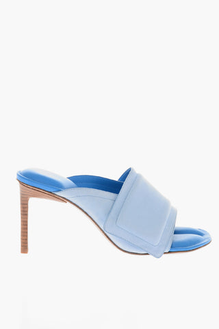 Mules in Pelle AQUA con Tacco in Legno 8cm