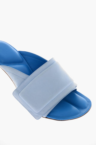 Mules in Pelle AQUA con Tacco in Legno 8cm