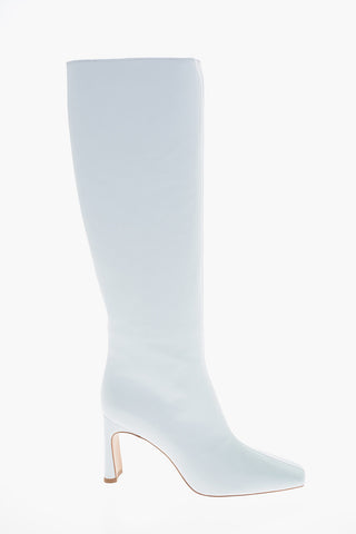 LH X LIU JO Squared Toe Knee Length Leather Boots 9cm