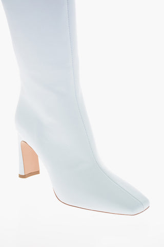 LH X LIU JO Squared Toe Knee Length Leather Boots 9cm