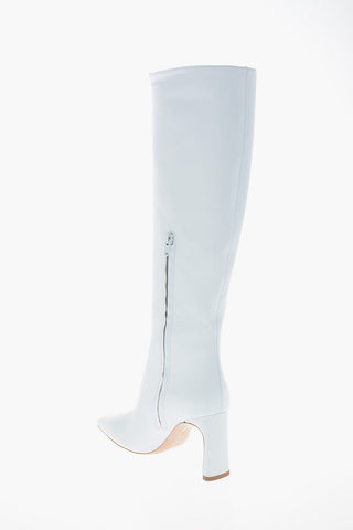 LH X LIU JO Squared Toe Knee Length Leather Boots 9cm
