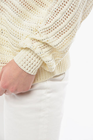 Boat Neck Oversize Sweater With Rhinestones