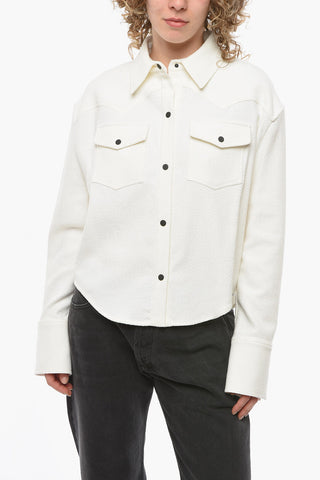 Contrasting Buttons Asymmetrical Cut LA ROCHELLE Shirt