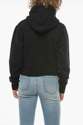 Ivory Cotton Hoodie Sweatshirt with TEDDY BEAR Application