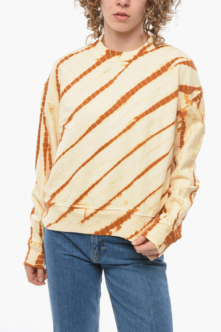 WHITE LABEL Jersey Crew-neck Sweatshirt with Tie-dye Effect