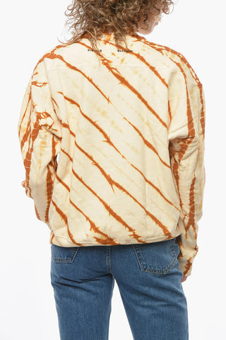 WHITE LABEL Jersey Crew-neck Sweatshirt with Tie-dye Effect