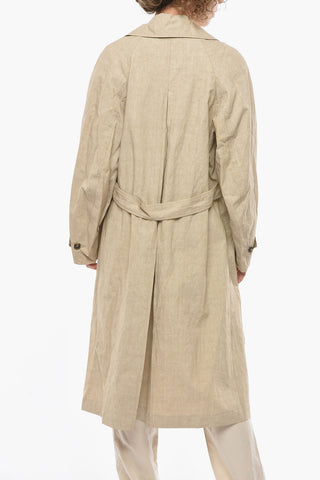 EMPORIO ICON Flap Pocket Coated Flax Overcoat