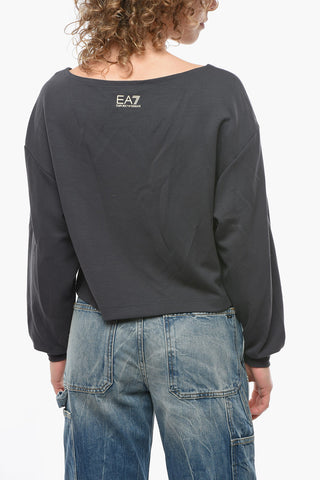 EMPORIO Felpa Girocollo Oversize con Cucitura Lettering