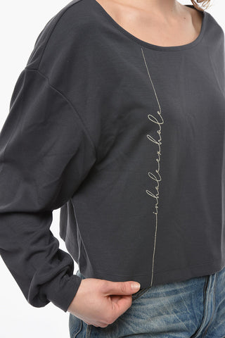 EMPORIO Felpa Girocollo Oversize con Cucitura Lettering