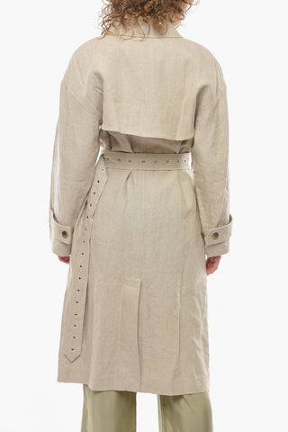 MICHAEL Linen Double Breasted Trench with Belt