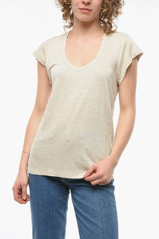 ETOILE Linen ZANKOU T-shirt with Deep Neck-line