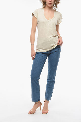 ETOILE Linen ZANKOU T-shirt with Deep Neck-line