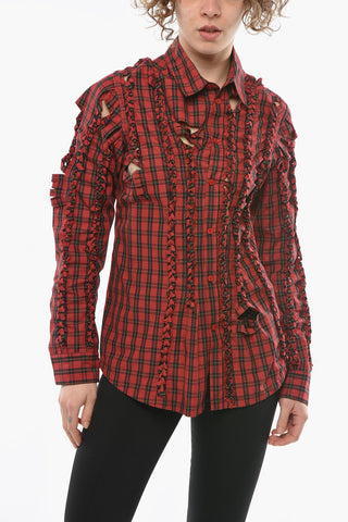 Camicia Tartan con Dettagli Cut-Out