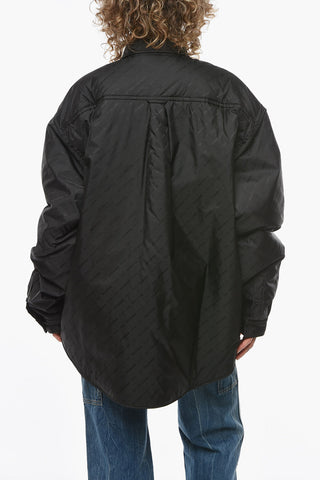 Nylon Quilted UNISEX Over Shirt with Monogram Print