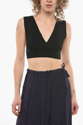 Top Bralette in Maglia a Costine