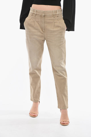 High-waisted Double-pleated Denims