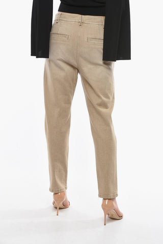 High-waisted Double-pleated Denims