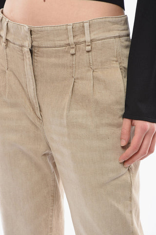 High-waisted Double-pleated Denims