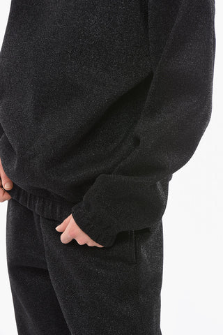 Lurex Crew-neck Sweatshirt with Elasticated Waistband