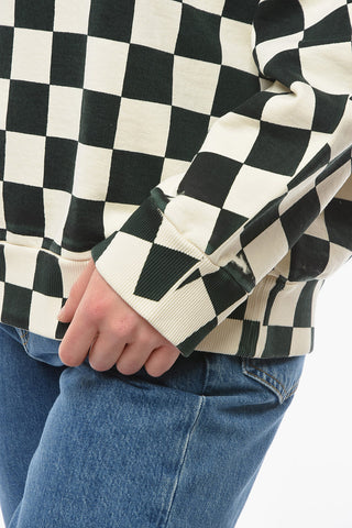 MM6 Crew-neck Sweatshirt with Check Pattern and Logo Patch
