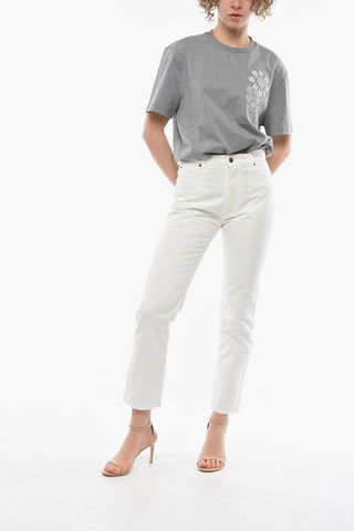 Jeans Straight Fit A Vita Alta 17cm
