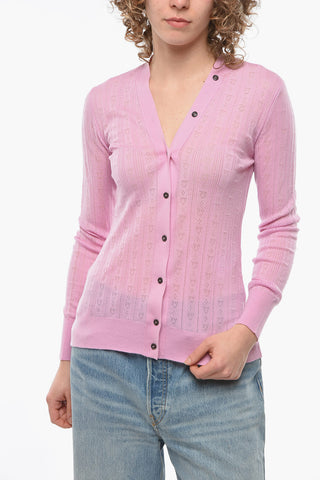 Virgin-wool Cardigan with Embroidered Monogram