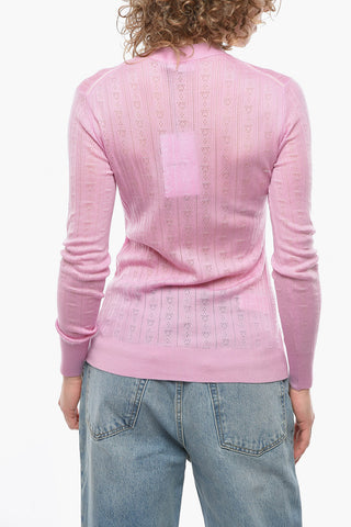Virgin-wool Cardigan with Embroidered Monogram