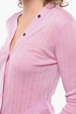 Virgin-wool Cardigan with Embroidered Monogram