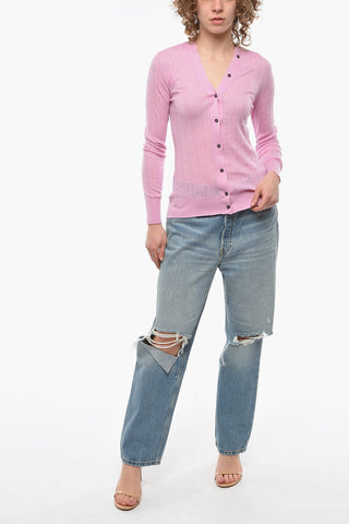 Virgin-wool Cardigan with Embroidered Monogram