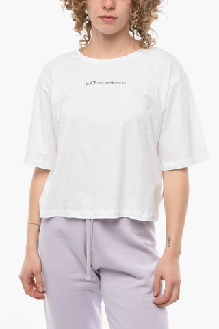 EMPORIO Crew-neck T-shirt with Contrasting Logo Lettering