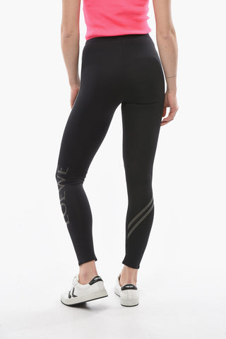Leggings con Logo in Lettering Stampato