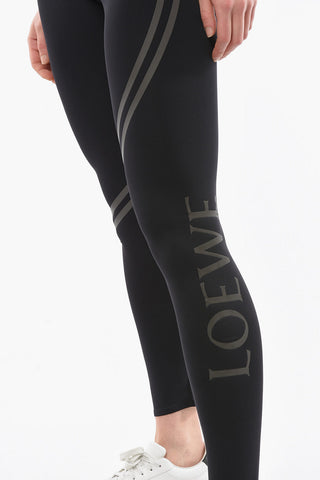 Leggings con Logo in Lettering Stampato