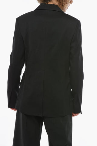 Virgin-wool-twill Double-breasted Blazer