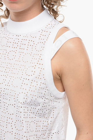 Monogram-embroidered Tank Top with Logoed Bands Detailing