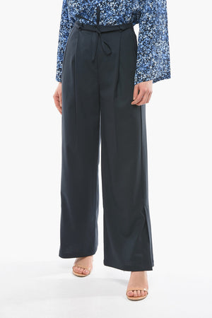 Wide-Leg-Hose TANDIN Aus Schurwolle Mit Knöchelspalt Und Gürtel
