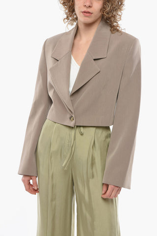 Cropped CHOLET Blazer with Boxy Silhouette and Notch Lapels