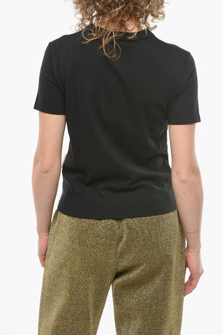 Crewneck FLOW T-shirt with Embroidered Logo