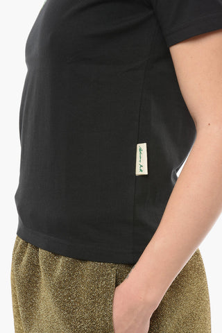Crewneck FLOW T-shirt with Embroidered Logo