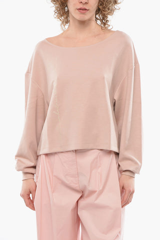 EMPORIO Oversized Crew-neck Sweatshirt with logoed Embroidery