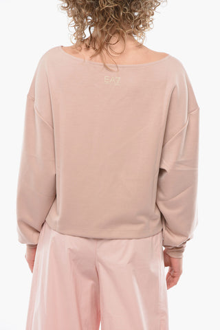 EMPORIO Oversized Crew-neck Sweatshirt with logoed Embroidery
