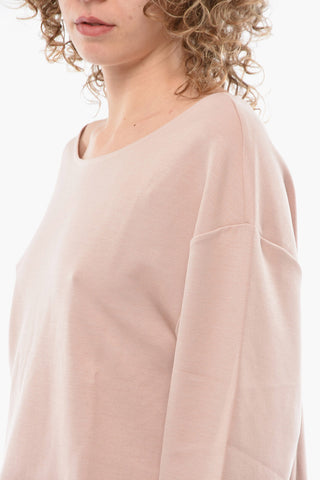 EMPORIO Oversized Crew-neck Sweatshirt with logoed Embroidery