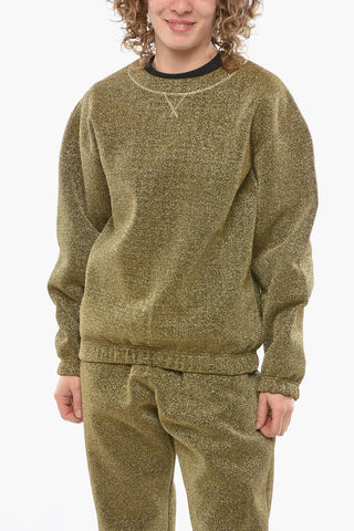 Lurex Crew-neck Sweatshirt with Elasticated Waistband