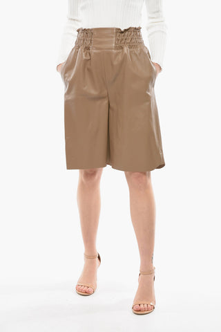High-waisted Cowhide AMIENS Shorts with Elasticated Waistband