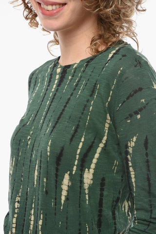 Long-sleeve T-shirt with Tie-dye Pattern Allover